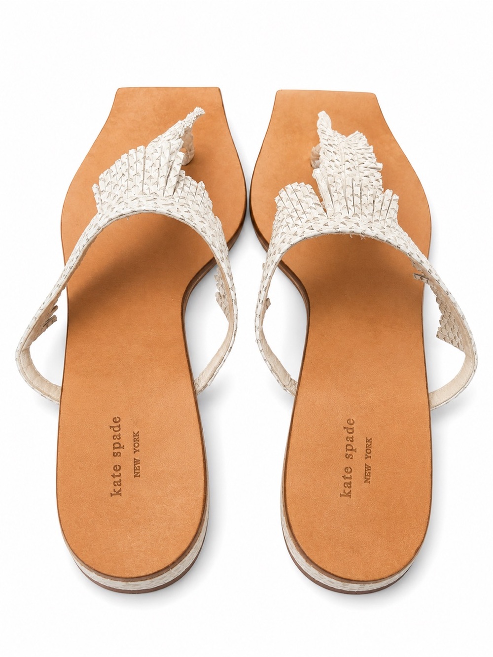 kate spade White Fringe Thong Sandals - Picture 2 of 2